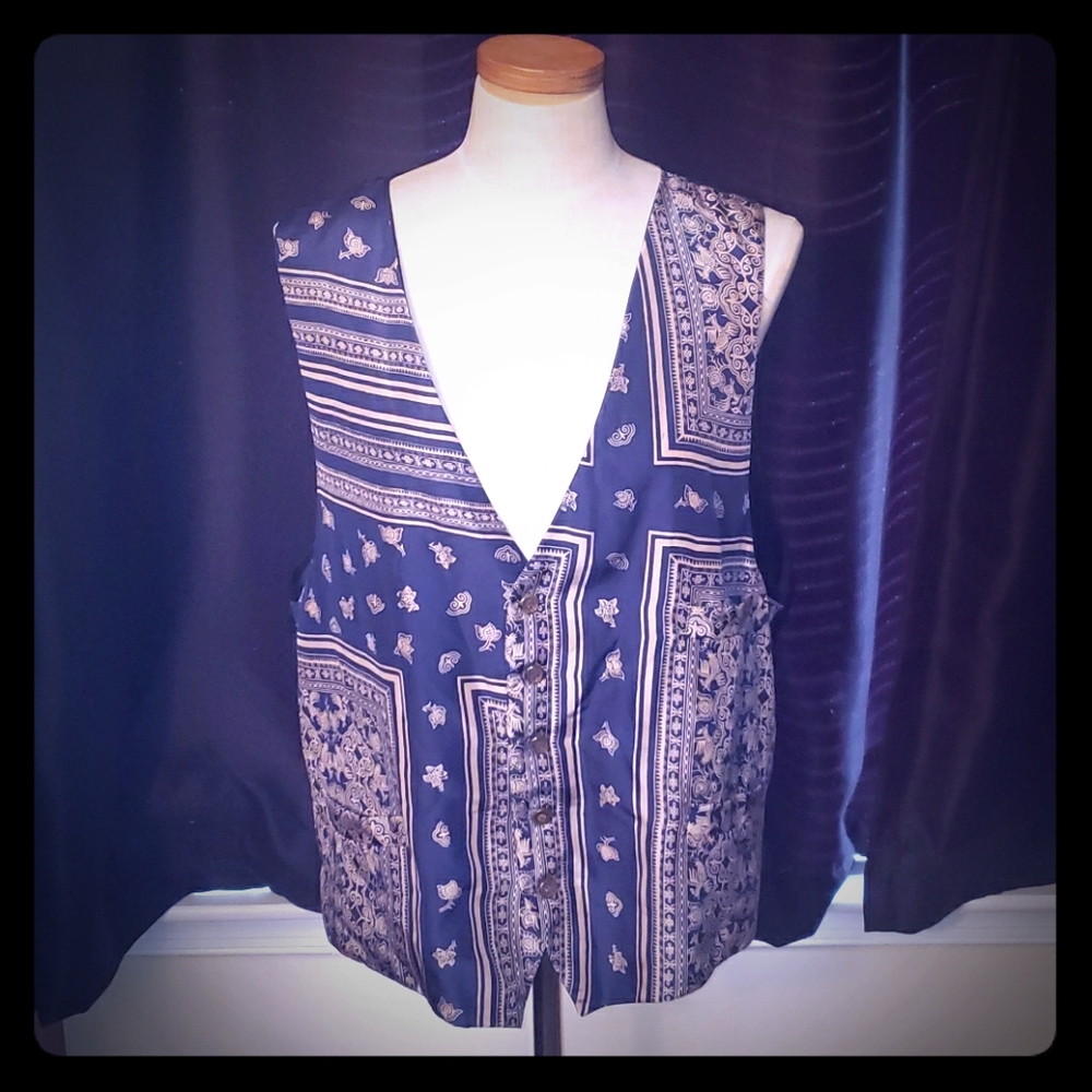Bruno Italian Paisley Printed Adjustable Vest XL